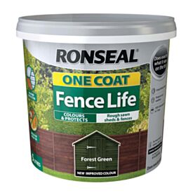 Ronseal One Coat Shed & Fence Protection Forest Green 5L