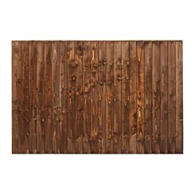 Brown Closeboard Feather Edge Fence Panel 1830 x 1200mm
