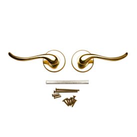 Zurich Lever Latch On Rose Polished Brass