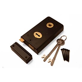 Narrow 5 1/2 x 3 Rim Lock Black