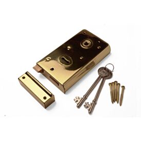 Narrow 5 1/2 x 3 Rim Lock Brass