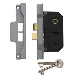 Union DY2242 Silver Rebated Mortice Sashlock 2.1/2