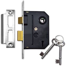 64mm Nickel Plated 2 Lever Mortice Rebated Lock