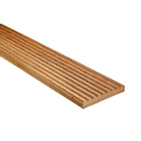 27 x 145mm Hardwood Decking Ribbed Single Sided